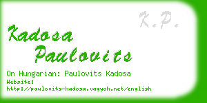 kadosa paulovits business card